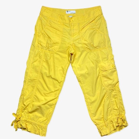 Bright Yellow Cargo Capris - Picture 1 of 4